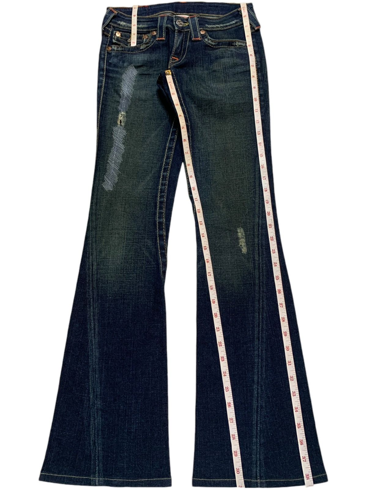 True Religion Vintage USA True Religion Mud Wash Distressed Flare Jeans Size 26" / US 2 / IT 38 - 15 Thumbnail