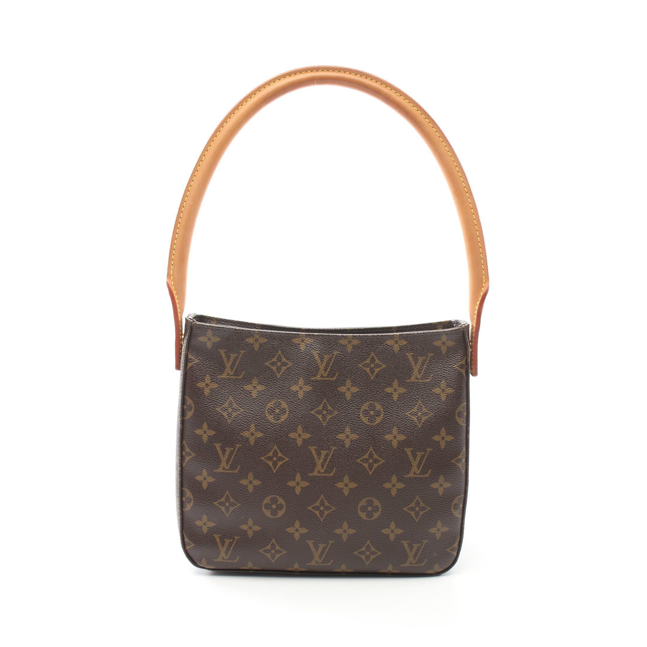 Louis Vuitton Looping Mm Monogram Shoulder Bag Leather Brown