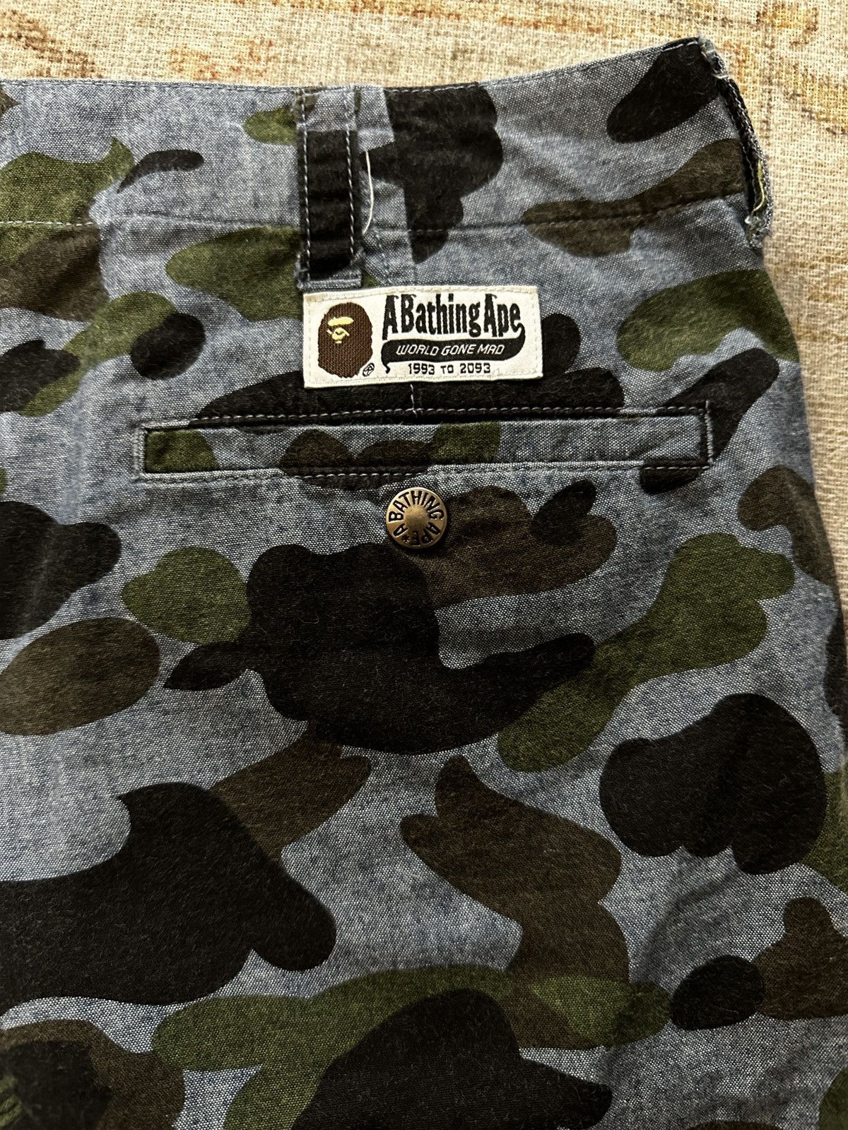 Bape A Bathing Ape 1st Camo Chino Shorts - Blue Size US 32 / EU 48 - 5 Thumbnail