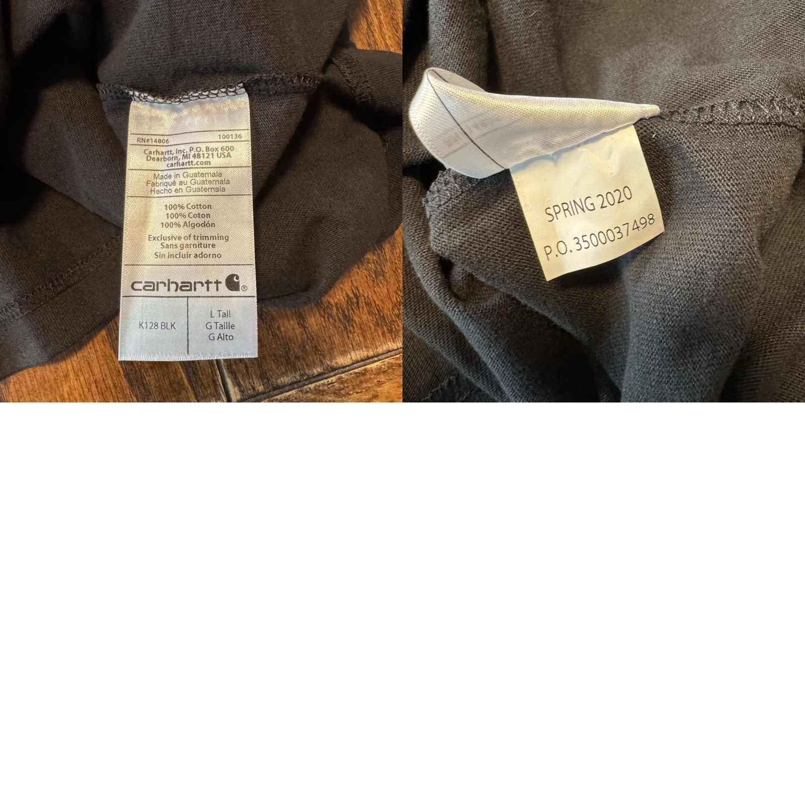 Carhartt Carhartt Shirt Long-Sleeve Pocket Henley K128 Workwear Large Tall Black New Men's Size US L / EU 52-54 / 3 - 8 Thumbnail