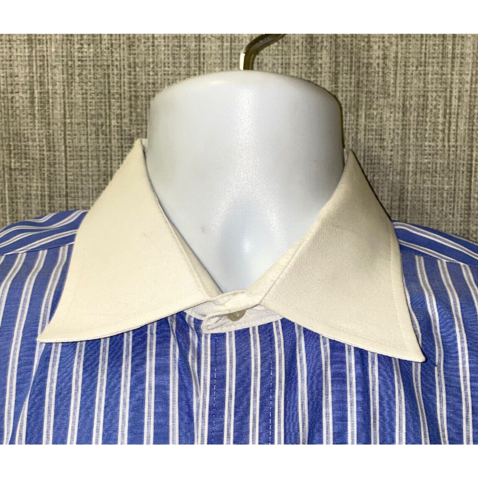 Vintage Donald J Trump Mens Dress Shirt Long Sleeve Blue/White Striped Size 16 1/2 Size US L / EU 52-54 / 3 - 3 Thumbnail