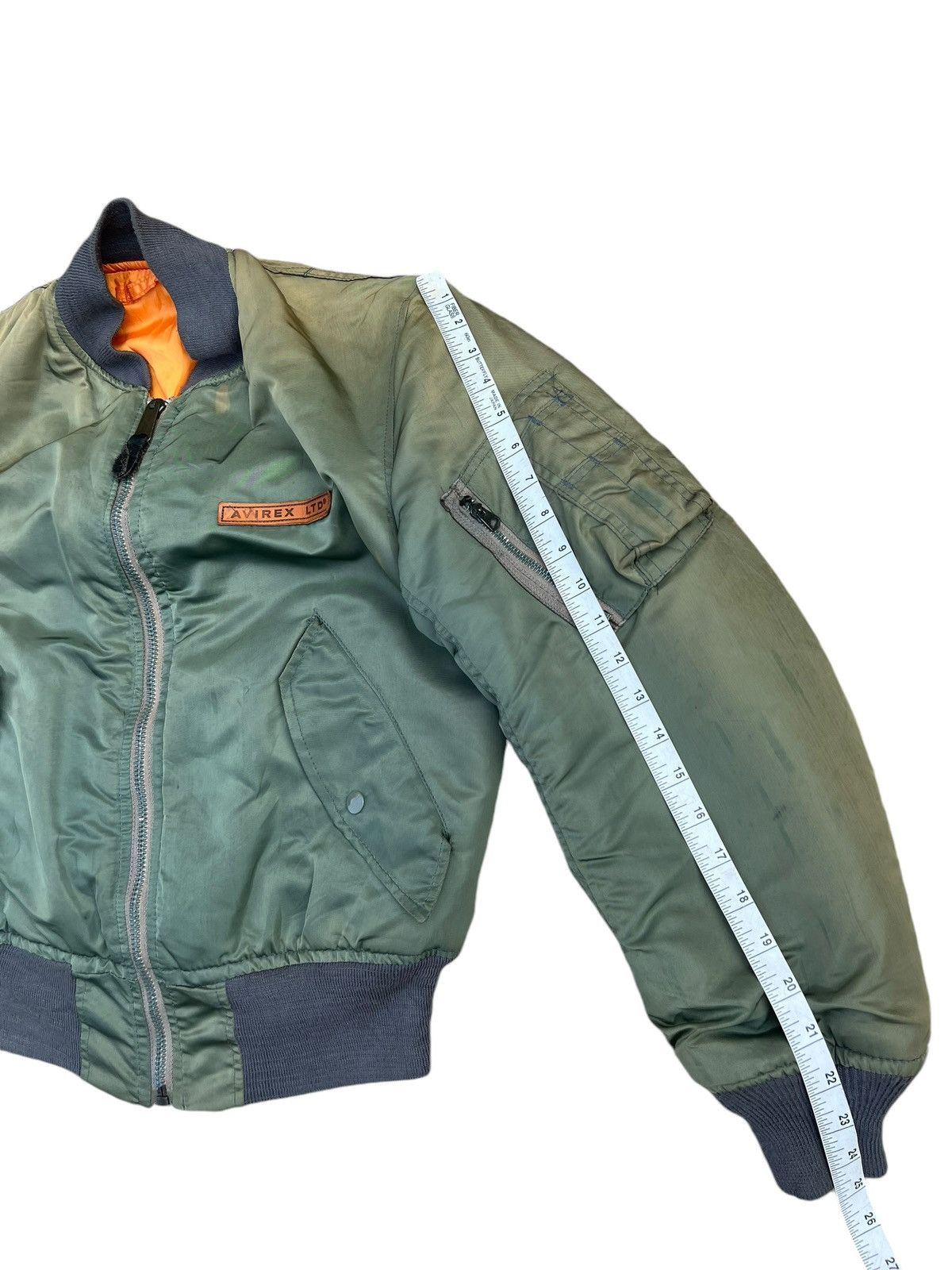Avirex Vintage Avirex Sun Faded Olive Green MA-1 USAF Flight Jacket Size US S / EU 44-46 / 1 - 5 Thumbnail