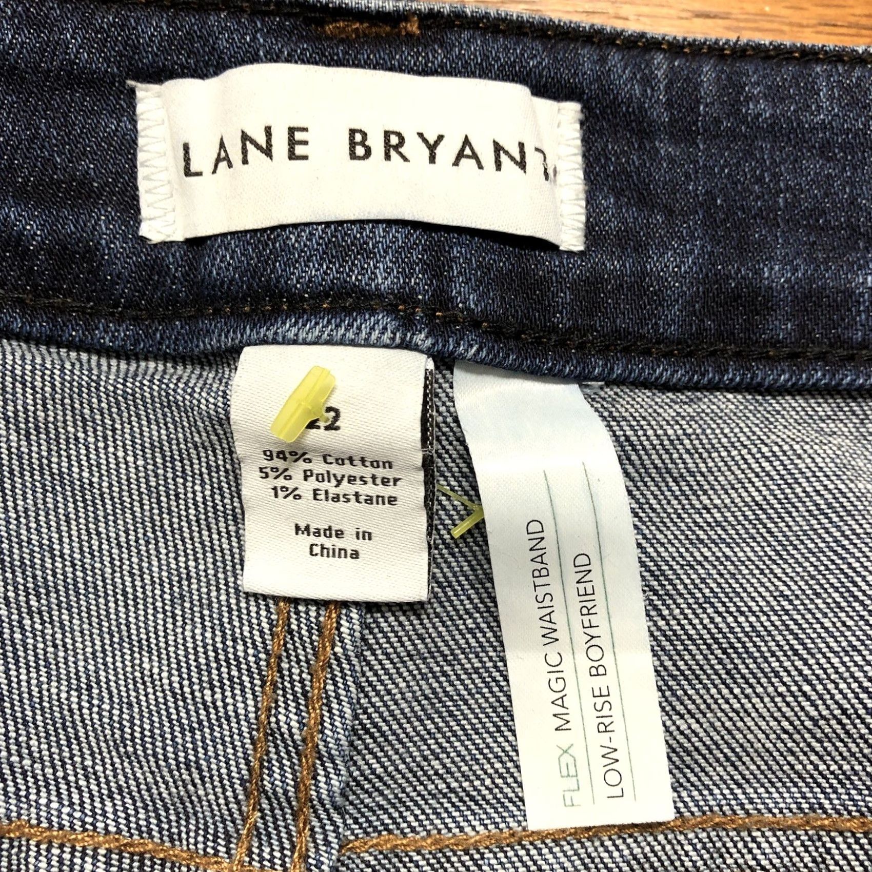 Vintage Lane Bryant Jeans Womens Plus 22 Dark Wash Low Rise Boyfriend Blue Denim 90s College Womens Jeans Size 40" / US 18 - 5 Thumbnail