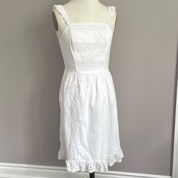 Other White Embroidered Indian Cotton Sleeveless Dress - Small Size S / US 4 / IT 40 - 2 Thumbnail