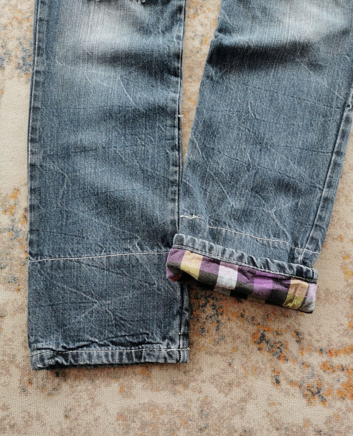 Ed Hardy Colza Japan Rakish Style Funky Girls Double Waist Jeans Size 28" / US 6 / IT 42 - 8 Thumbnail