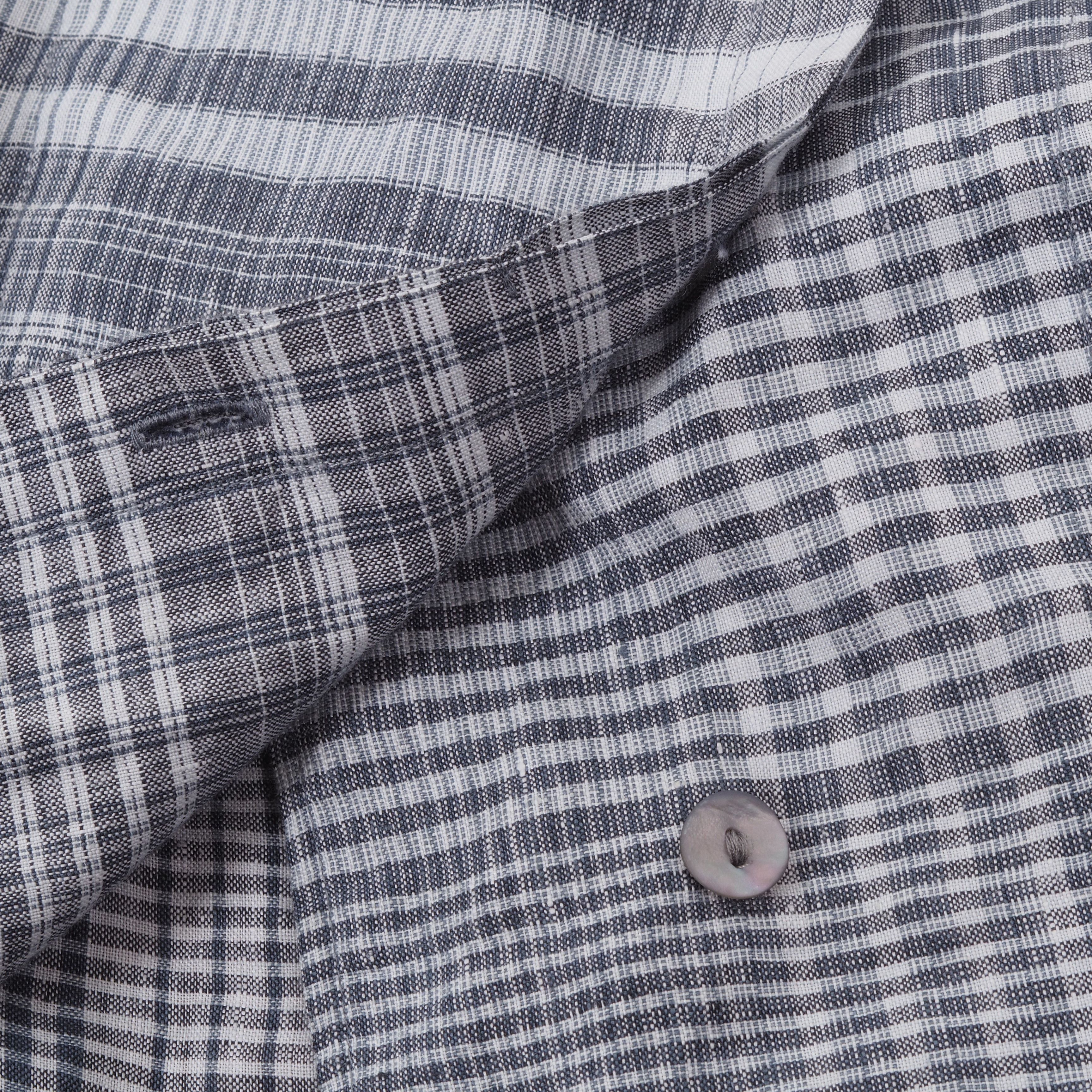 Designer × Rundholz × Sarah Pacini Oska Lightweight Gray Blue Check Linen Coat Jacket Size XS / US 0-2 / IT 36-38 - 5 Thumbnail