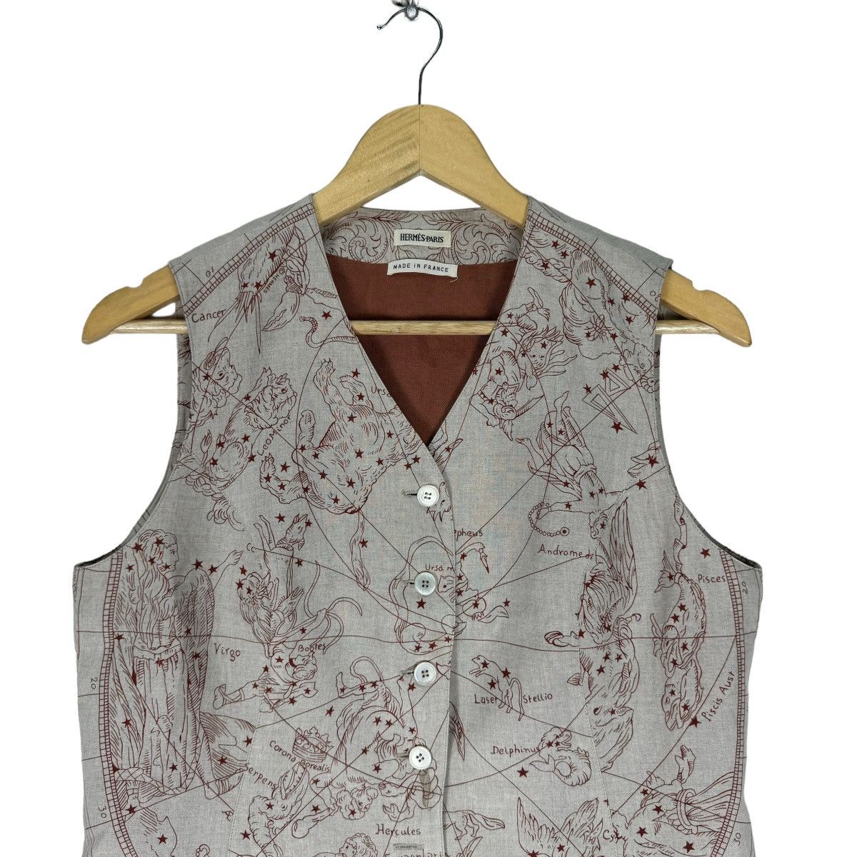 Hermes ☀️HERMES POP ART OVER PRINT BUTTON VEST Size S / US 4 / IT 40 - 2 Thumbnail