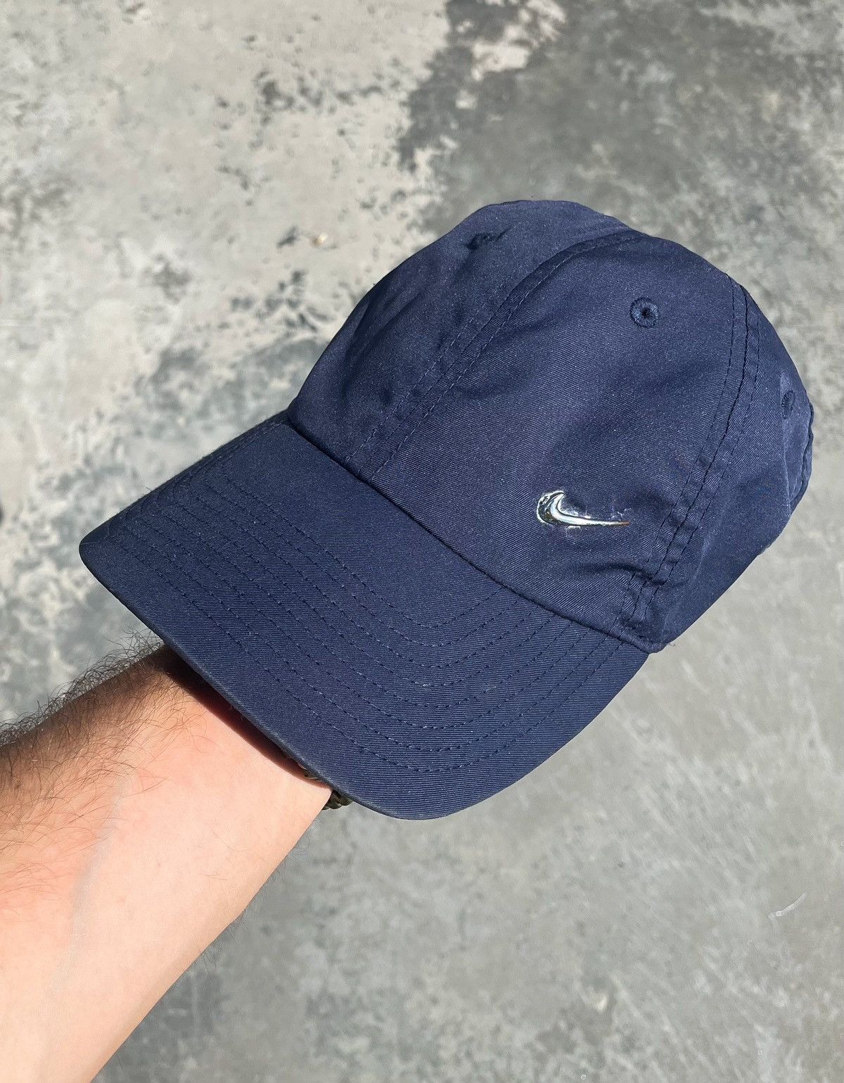 Japanese Brand × Nike × Vintage Nike metal swoosh baseball nylon Y2K Cap Drill Hat Size ONE SIZE - 6 Thumbnail