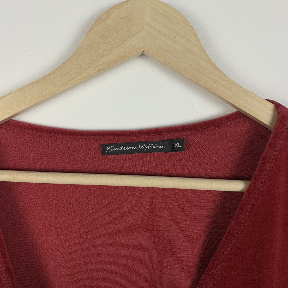 Gudrun Sjoden Velour Cardigan Size M Red Avant Garde