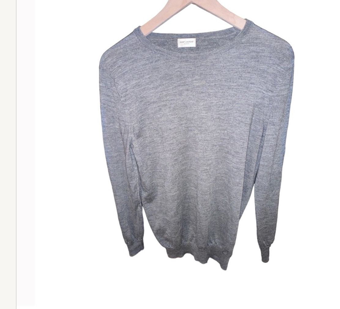image of Saint Laurent Paris Saint Laurent "distressed" Sweater in Grey, Men's (Size XL)