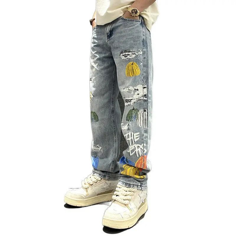 Japanese Brand × Jean Retro loose straight leg spliced jeans Size US 32 / EU 48 - 4 Thumbnail
