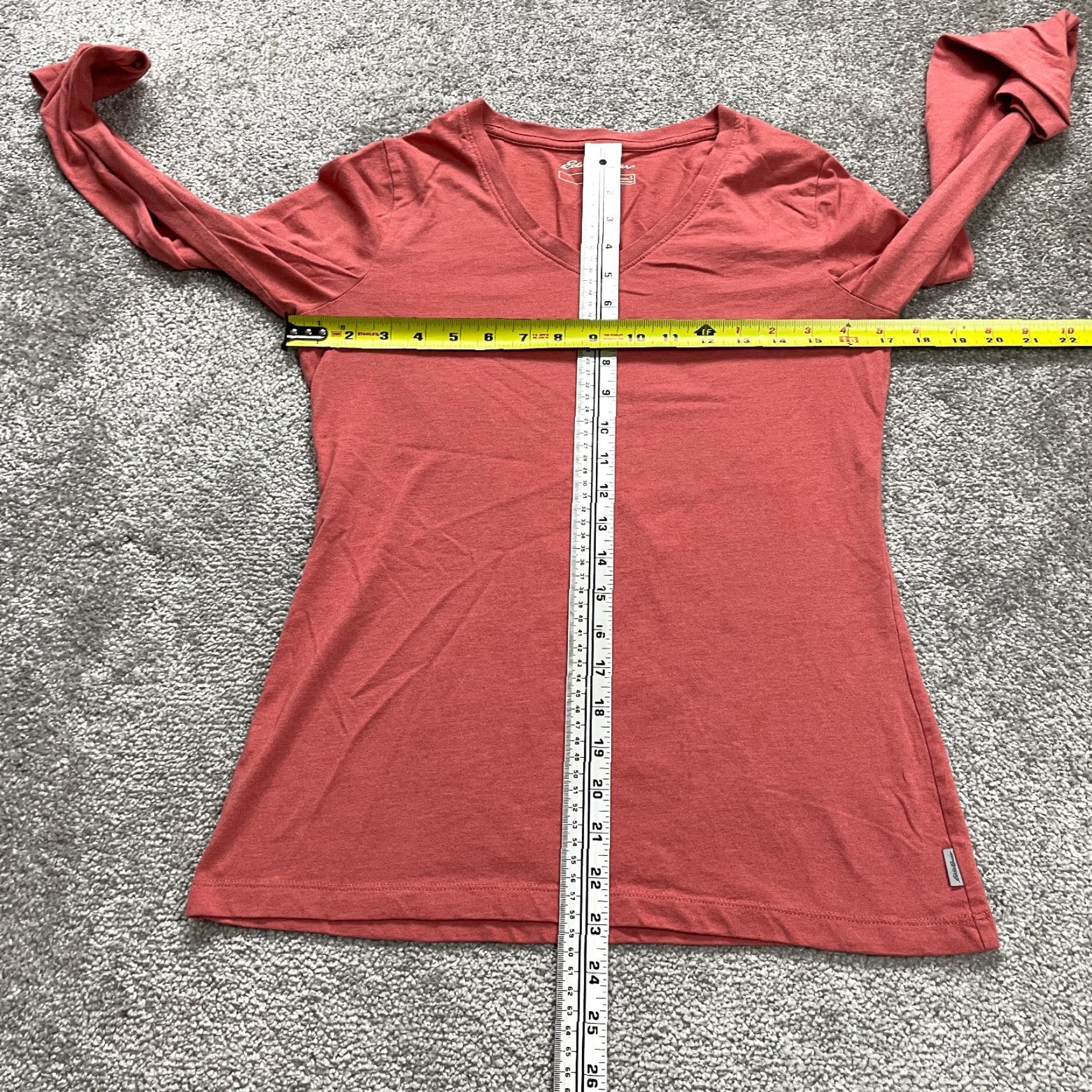 Eddie Bauer Eddie Bauer Women's Long Sleeve V-Neck T-Shirt Small Red Casual Cotton Basic 90s Style Size S / US 4 / IT 40 - 5 Thumbnail