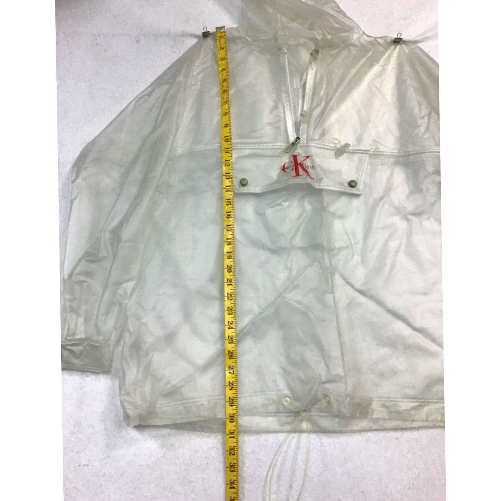 Calvin Klein VINTAGE Calvin Klein Rain Coat Jacket Clear XL Womens Rain Coat PVC 100% Outer Shell CK Windbreaker 2012 Size XL / US 12-14 / IT 48-50 - 3 Thumbnail