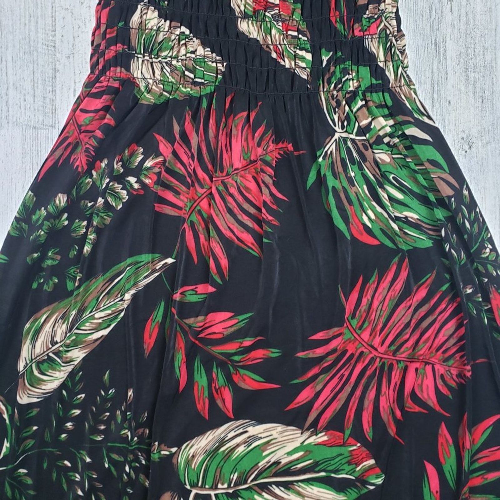 Other NWT Ace Fashions Black Tropical Smocked Sundress Large Size L / US 10 / IT 46 - 4 Thumbnail
