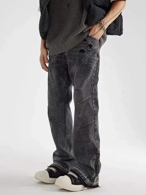 Japanese Brand Kurosawa x Shi Vintage high street washed loose ripped jeans Size US 34 / EU 50 - 2 Thumbnail