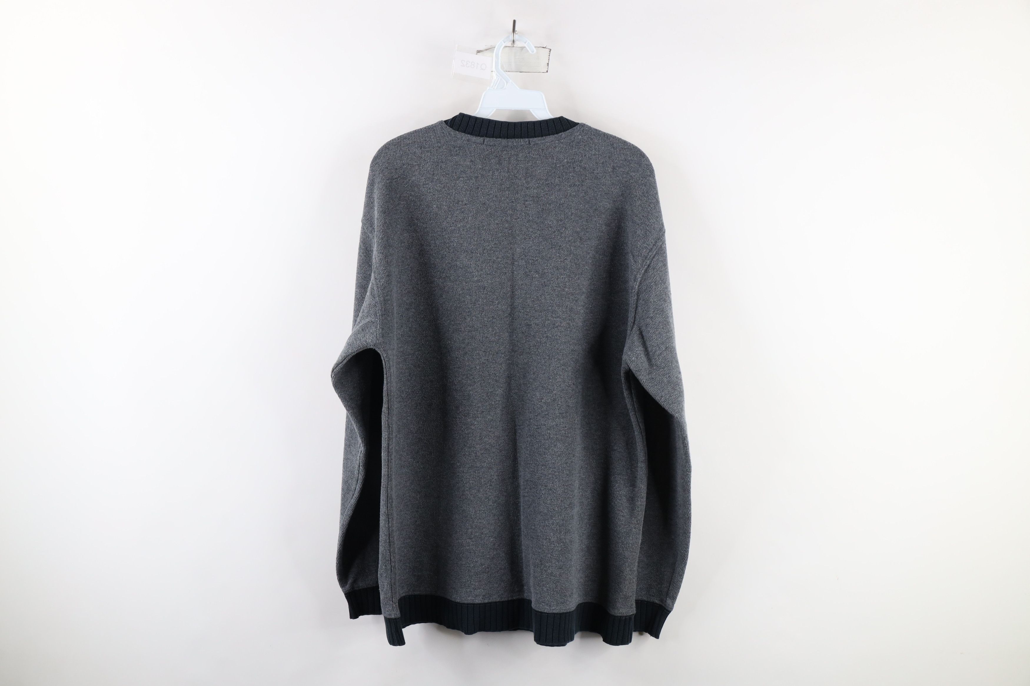 Vintage Vintage 90s Streetwear Ribbed Knit Ringer Sweater Gray Size US M / EU 48-50 / 2 - 8 Thumbnail