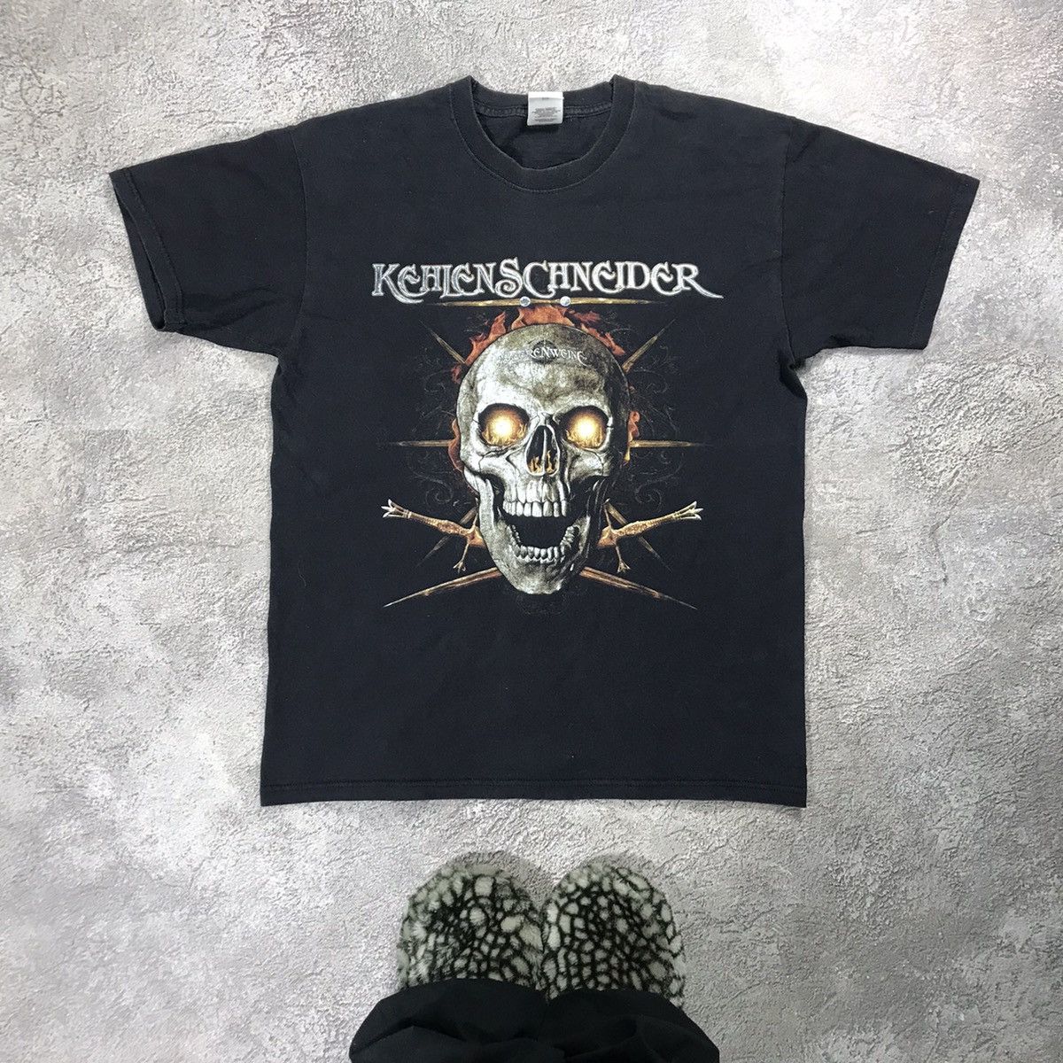 Vintage Vintage 90s Krokus Schneider Skull Graphic Tee Grunge Slim L Size US L / EU 52-54 / 3 - 1 Thumbnail
