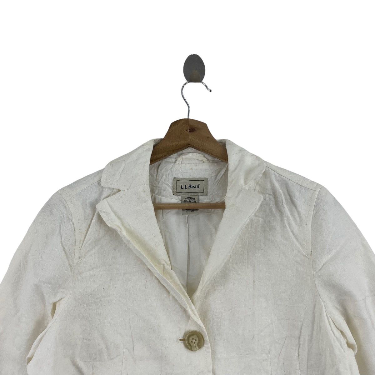 L.L. Bean × Vintage Vintage LL BEAN USA Plain White Blazer Coat Size S / US 4 / IT 40 - 2 Thumbnail
