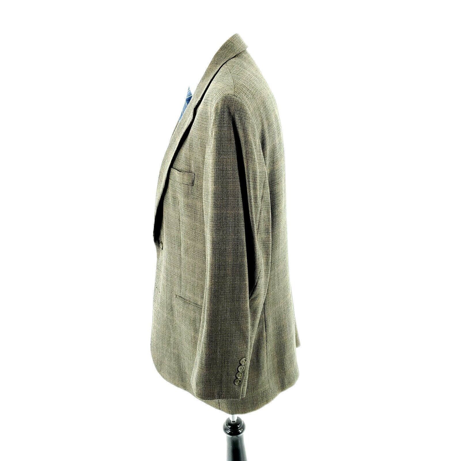 Jos. A. Bank Jos A Bank Tweed Wool 2 Button Sport Coat 44R Green Blue Che Size 44R - 4 Thumbnail