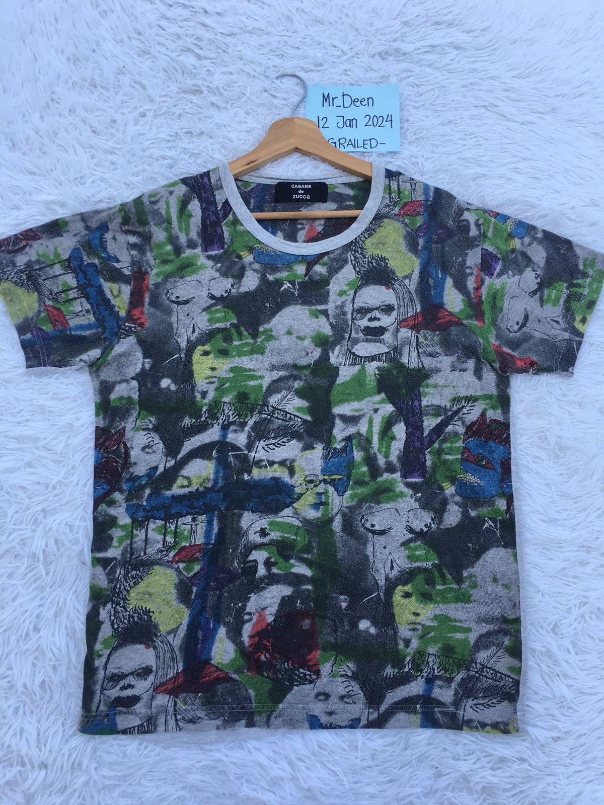 CABANE de ZUCCa Rare Vintage Cabane de Zucca Fullprint Art Design Tshirt Size US M / EU 48-50 / 2 - 5 Thumbnail