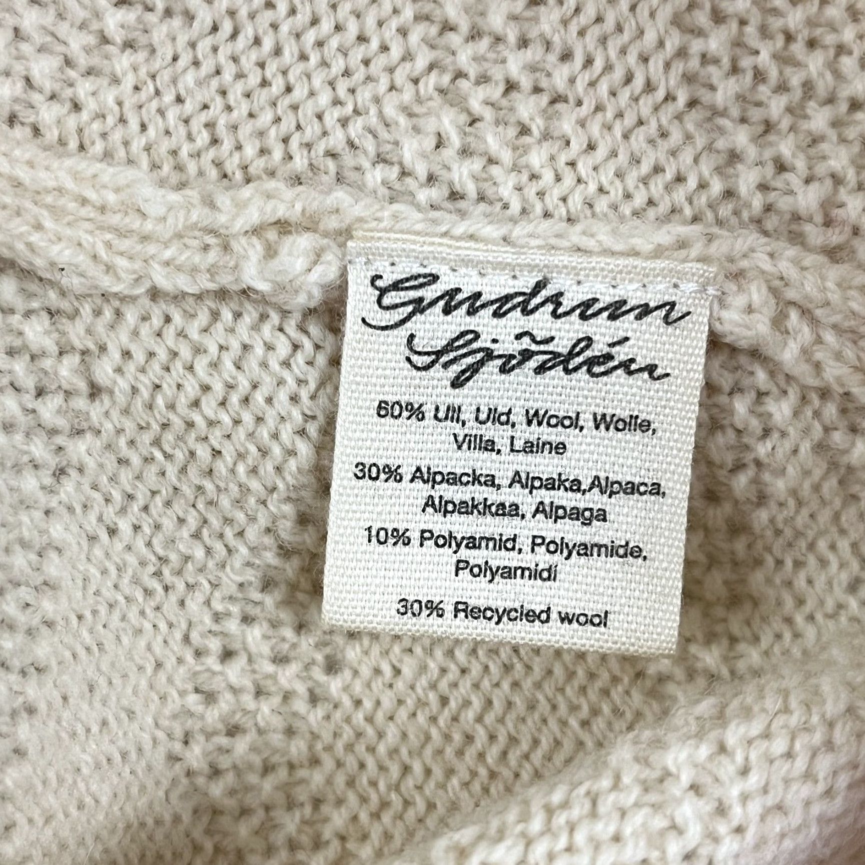 Vintage Gudrun Sjoden Cardigan Women Large Cropped Brown Red Knit Wool Alpaca Button Crew Neck Long Sleeve Size L / US 10 / IT 46 - 3 Thumbnail