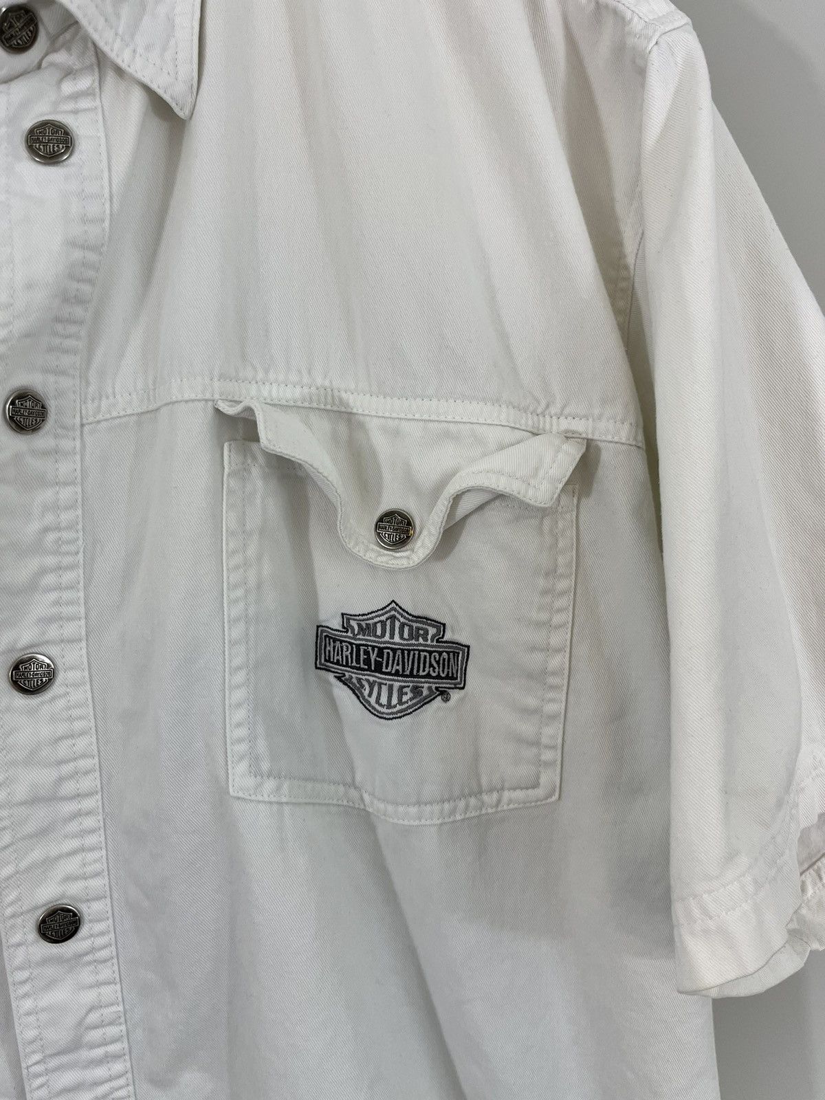 Vintage Harley Davidson Snap Down Distressed Moto Shirt Size US XL / EU 56 / 4 - 6 Thumbnail