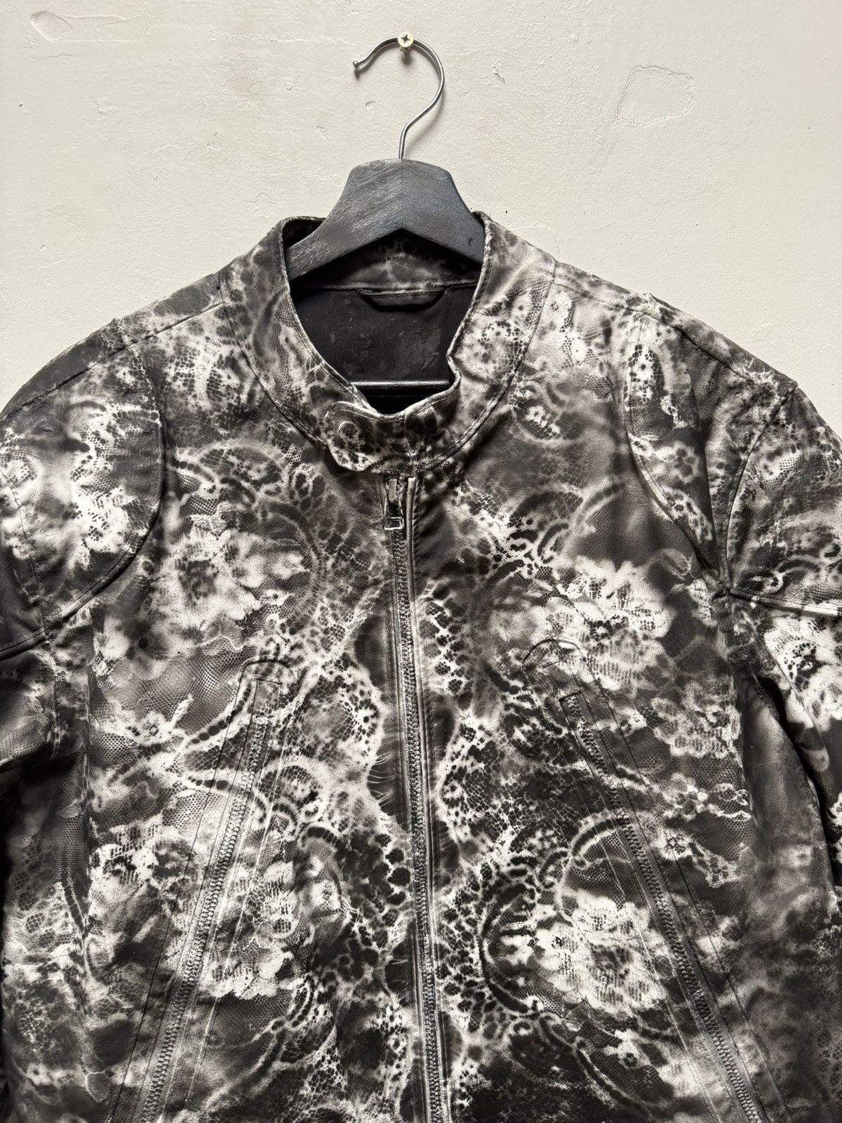 Other 5 Zip Painted White Floral Jacket Size US L / EU 52-54 / 3 - 4 Thumbnail