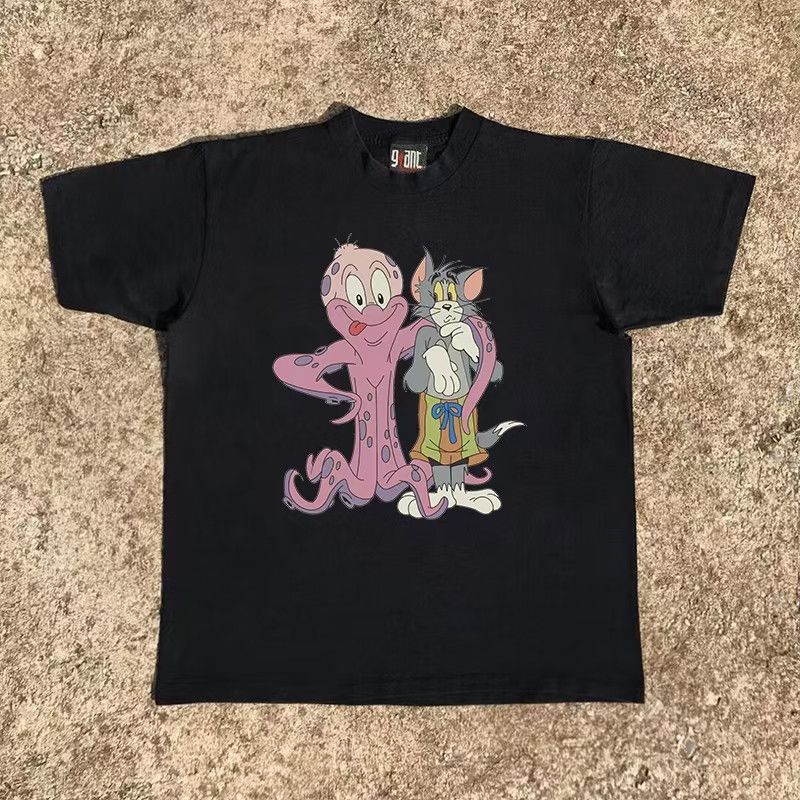 Japanese Brand × Vintage Black retro cartoon Tom cat print t-shirt Size US M / EU 48-50 / 2 - 1 Thumbnail