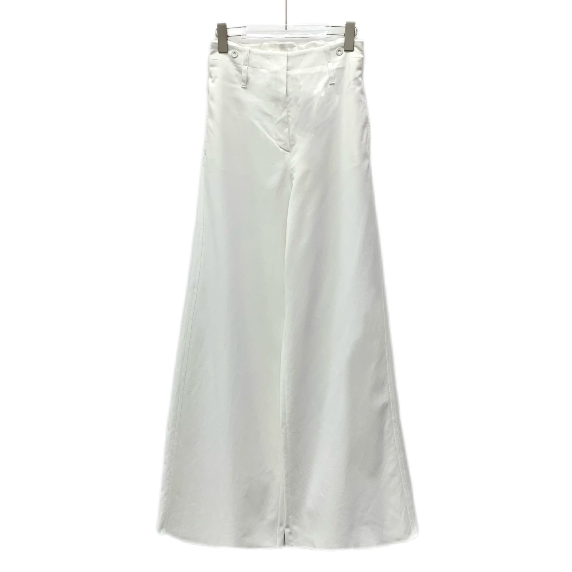 Max Mara Maxmara White Cotton Wide-Leg Casual Trousers (Size S) Size 38" / US 16 / IT 52 - 1 Thumbnail