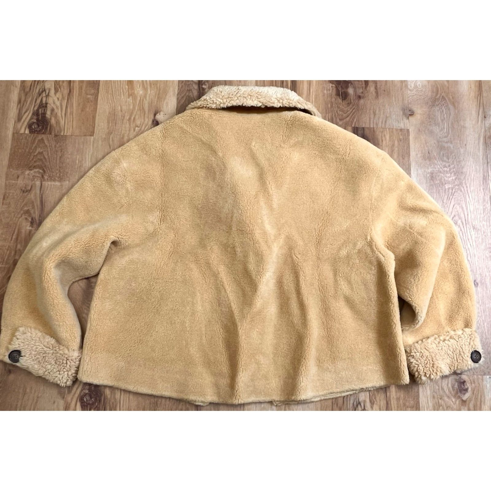Vintage Dylan Coat Jacket Overcoat Women L Beige Polyester Faux Wool 26” 24” 20.5” Fall Winter Spring Vintage? No Size L / US 10 / IT 46 - 4 Thumbnail