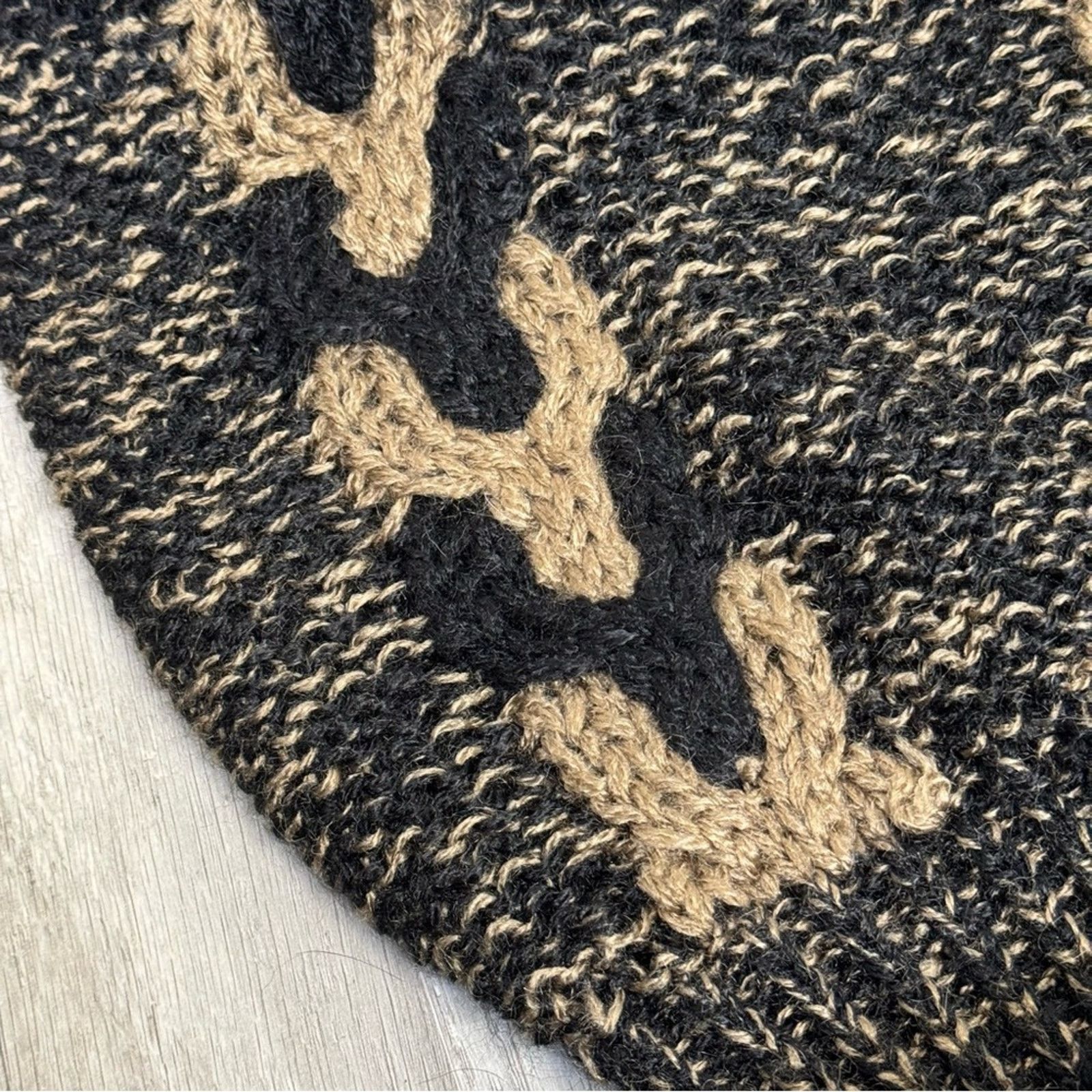 Vintage Vintage 90s 3D Knit Sweater Brown Black Geometric Pattern Size US L / EU 52-54 / 3 - 4 Thumbnail