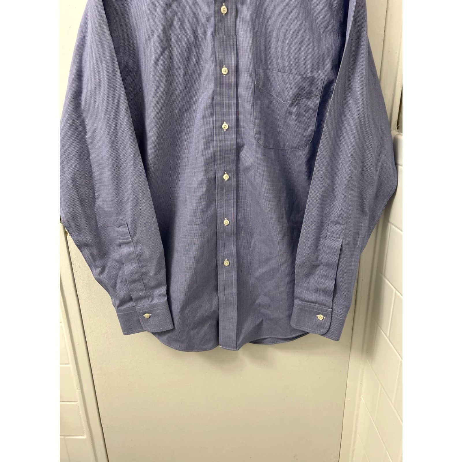Brooks Brothers VINTAGE Brooks Brothers Original Polo Shirt Mens 14.5 Blue Houndstooth Regent Supima Button-Down Dress Shirt Mens Size US M / EU 48-50 / 2 - 3 Thumbnail