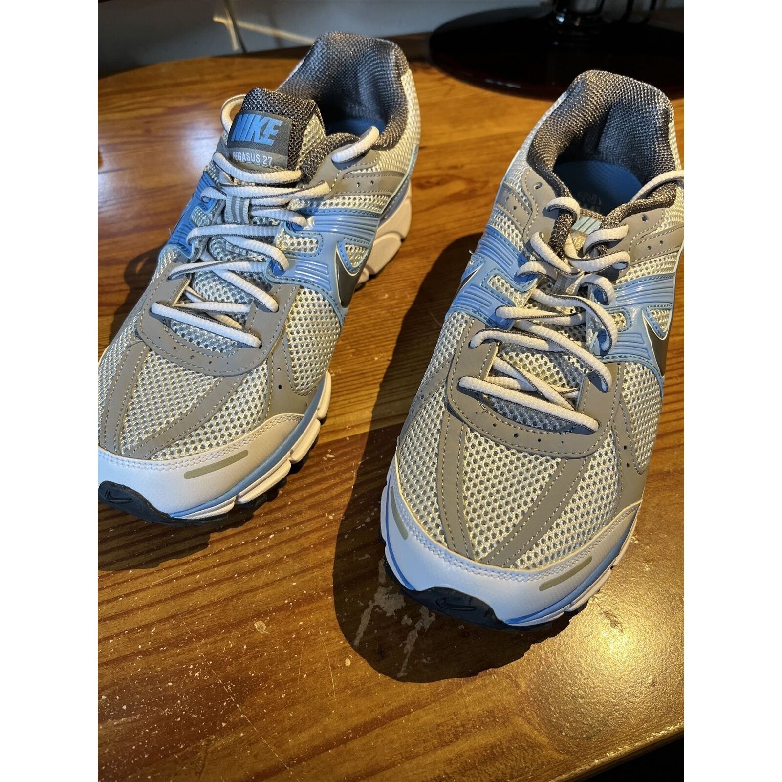 Nike Womens Air Pegasus 27 Gray Running Shoes Sneaker