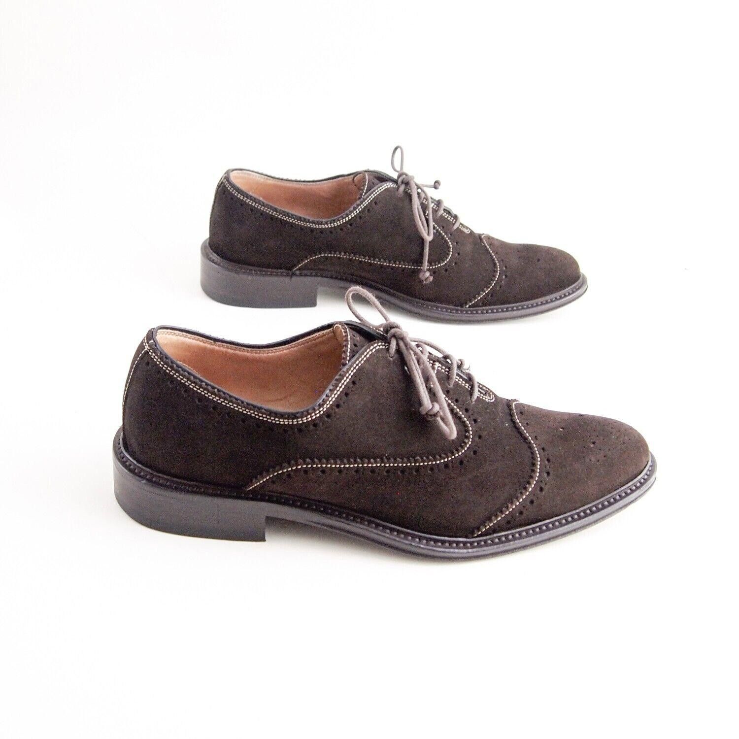 Designer Branchini Oxfords Brown Suede Womens EU 37 US 7 Size US 7 / IT 37 - 5 Thumbnail