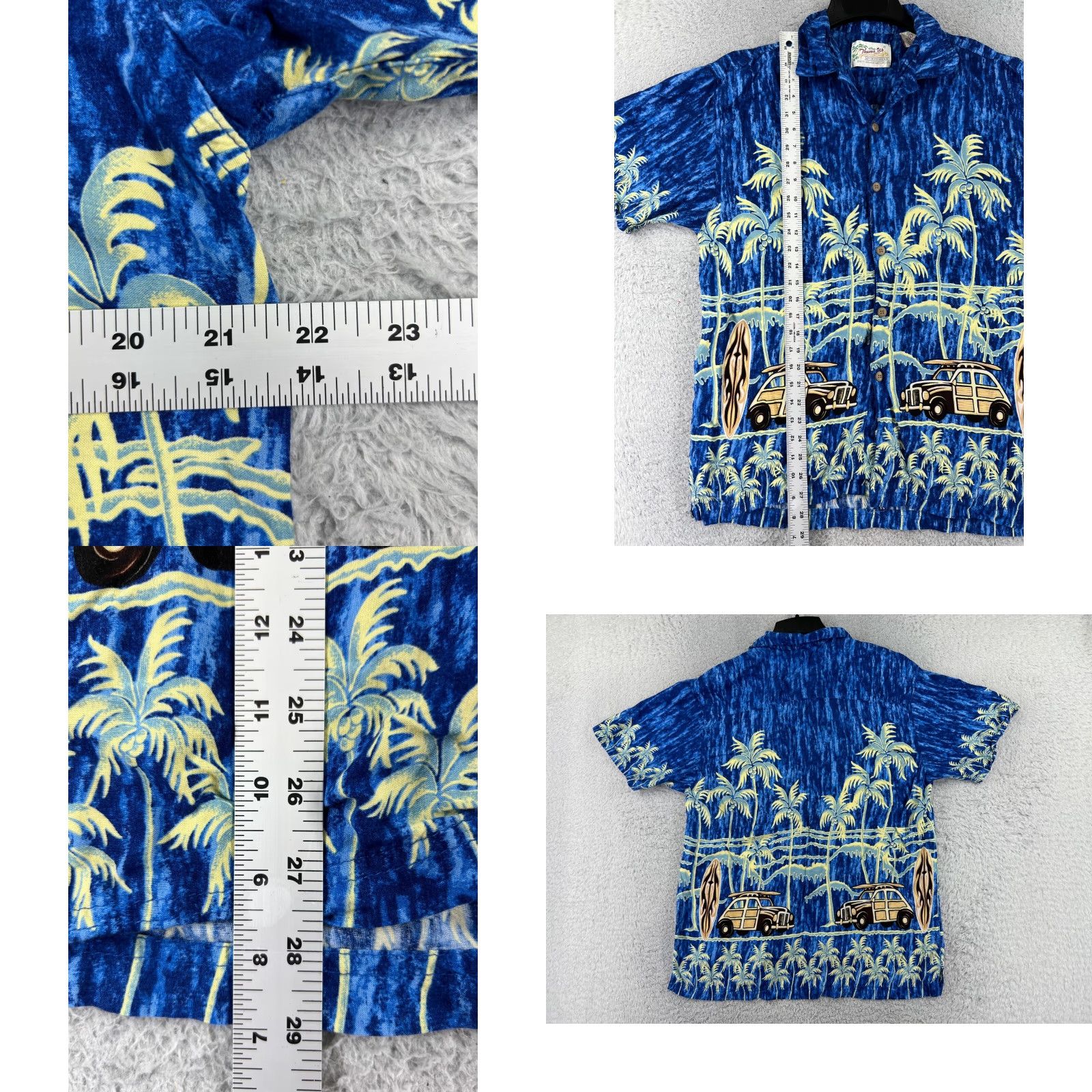 Vintage VINTAGE Thums Up Shirt Men Hawaiian Blue Floral Short Sleeve Button-Up 40 in Chest L Rayon Visose Size US L / EU 52-54 / 3 - 8 Thumbnail