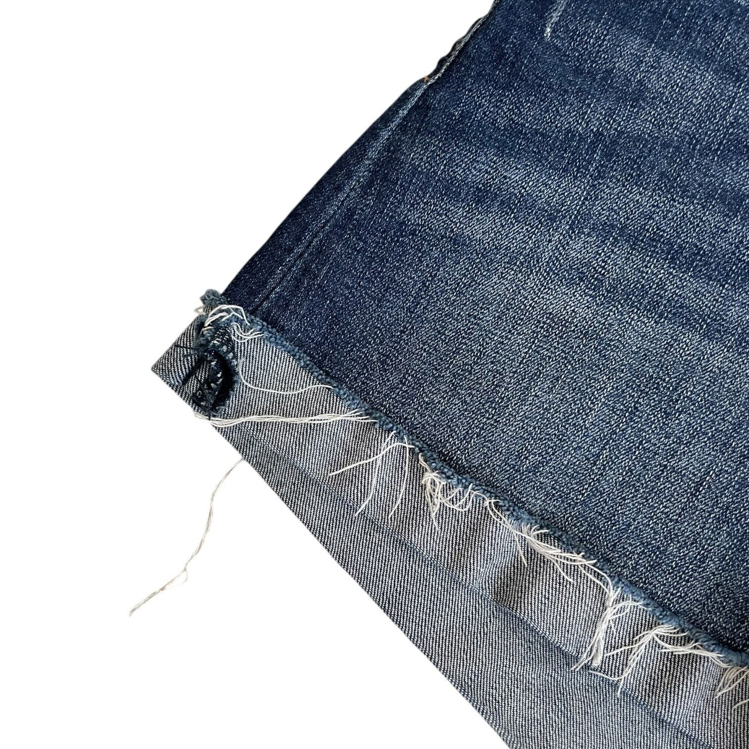 Other Kancan Dark Wash Distressed High Rise Mini Jean Shorts Size 26" / US 2 / IT 38 - 4 Thumbnail