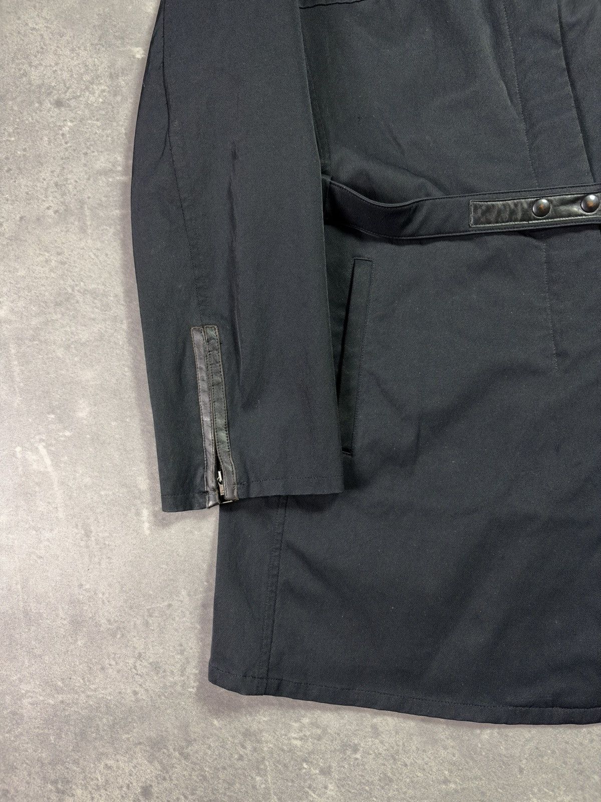 Neil Barrett 90s Neil Barrett Moto Belted Racing Coat 48 50 Leather Patch Size US L / EU 52-54 / 3 - 4 Thumbnail