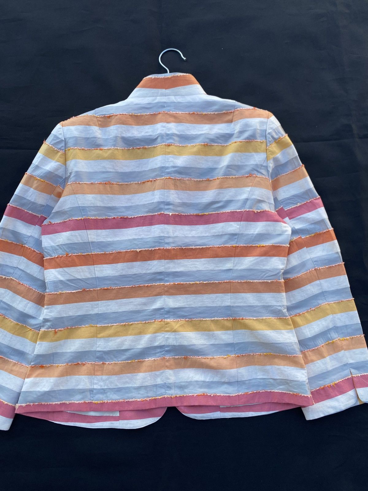 Japanese Brand Rare Vintage Stripes Raw Edge Design Women Blazer Size S / US 4 / IT 40 - 16 Thumbnail
