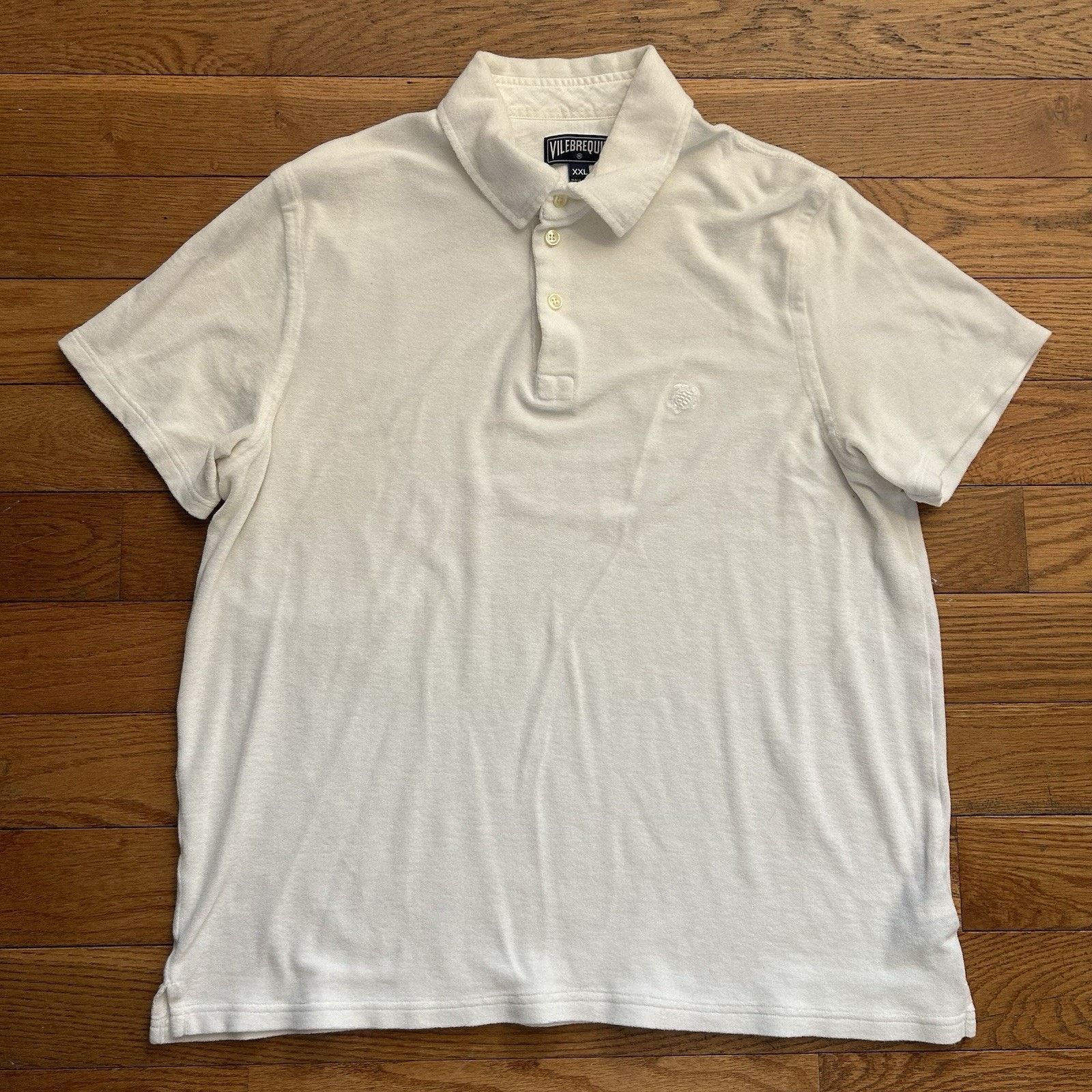 Vilebrequin Terry Cloth Turtle White Beach Polo Button Up Shirt 2XL Size US XXL / EU 58 / 5 - 1 Thumbnail