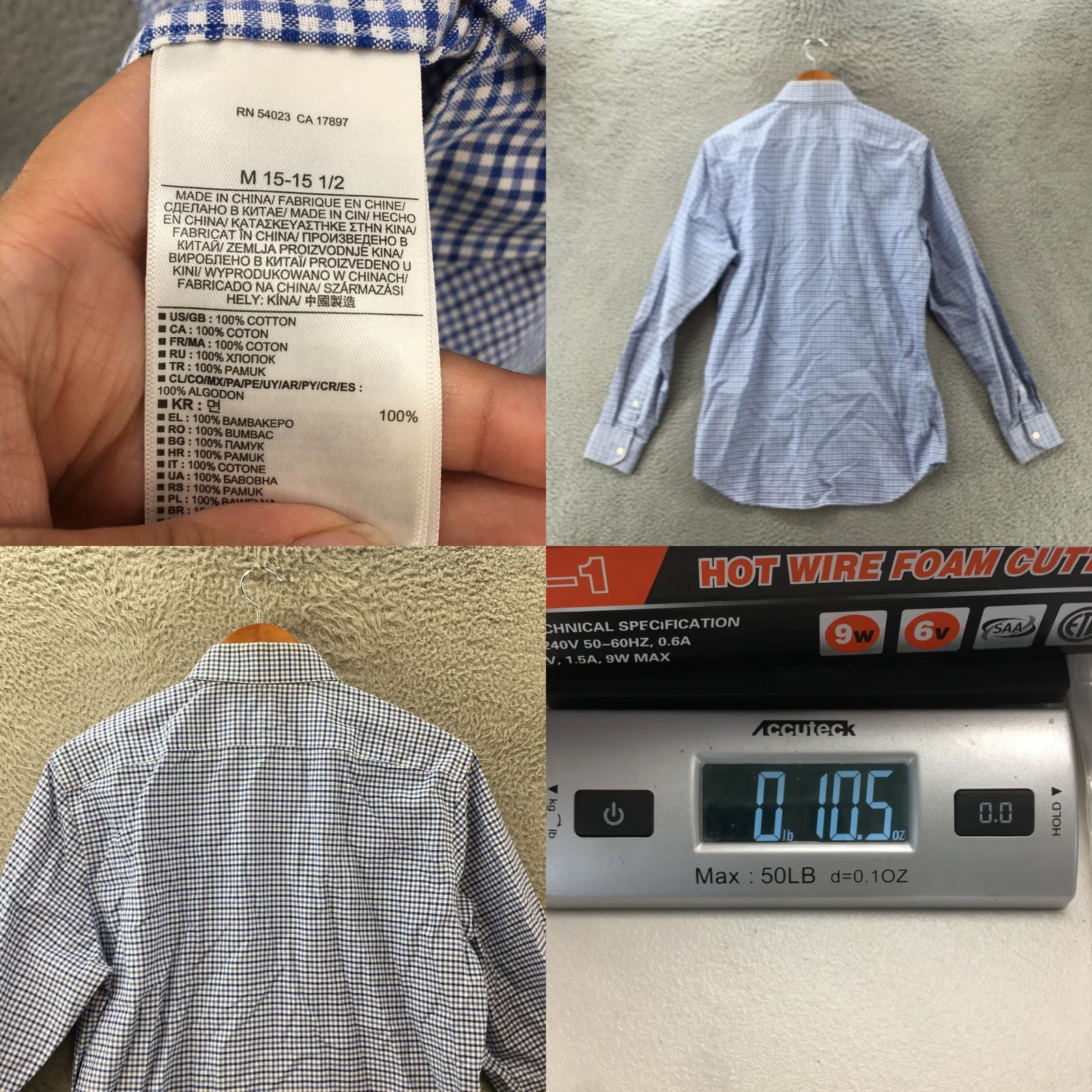 Banana Republic Banana Republic Dress Shirt Mens M Blue Check Cotton Collared Long Sleeve Casual Shirt Size US M / EU 48-50 / 2 - 8 Thumbnail