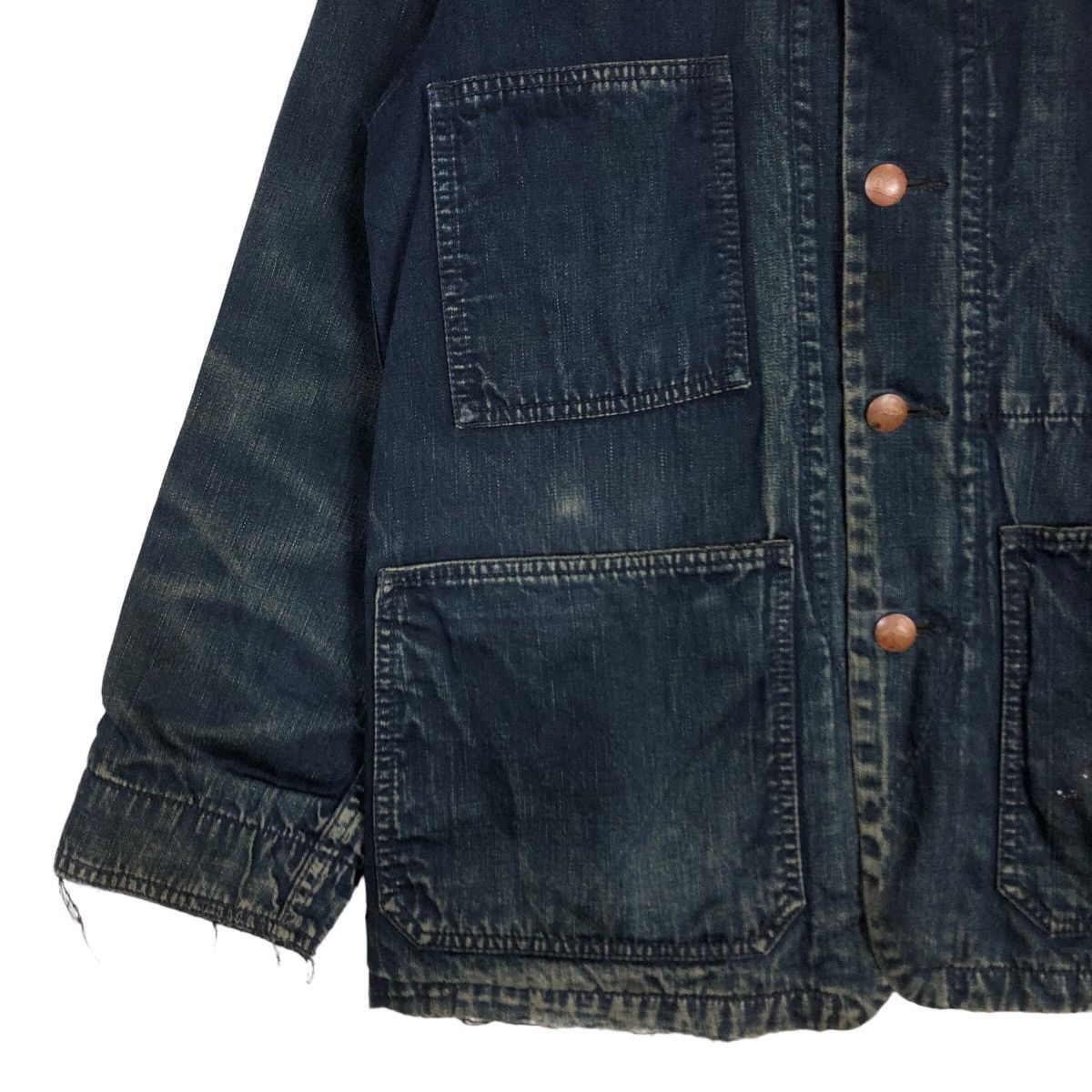 45rpm 🔥Vtg Indigo Denim Work Jacket Button R 45RPM Japan Made Size US M / EU 48-50 / 2 - 4 Thumbnail