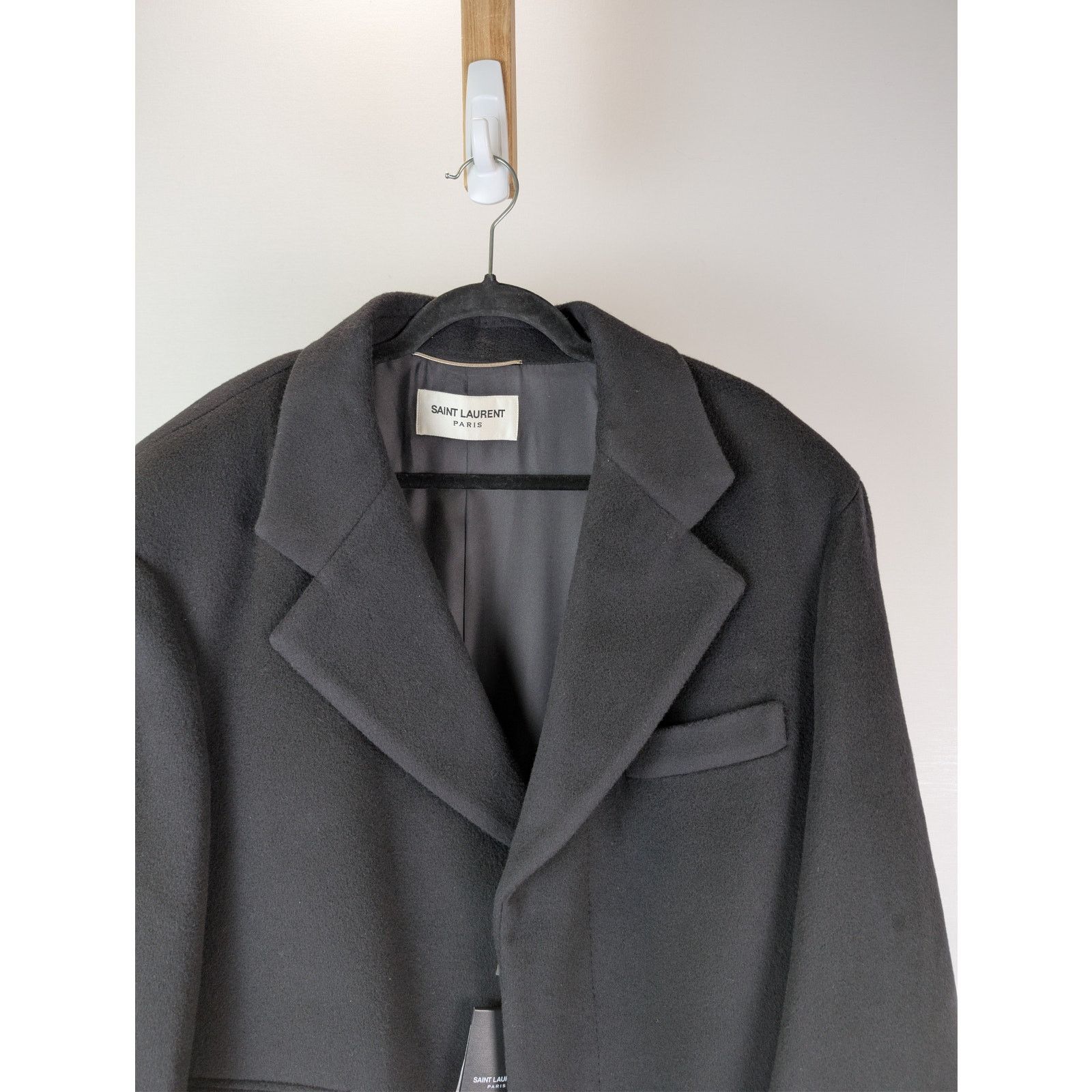 Saint Laurent Paris o1rshd1 Manteau Oversize Brosse oversized brush coat Black Size US M / EU 48-50 / 2 - 6 Thumbnail