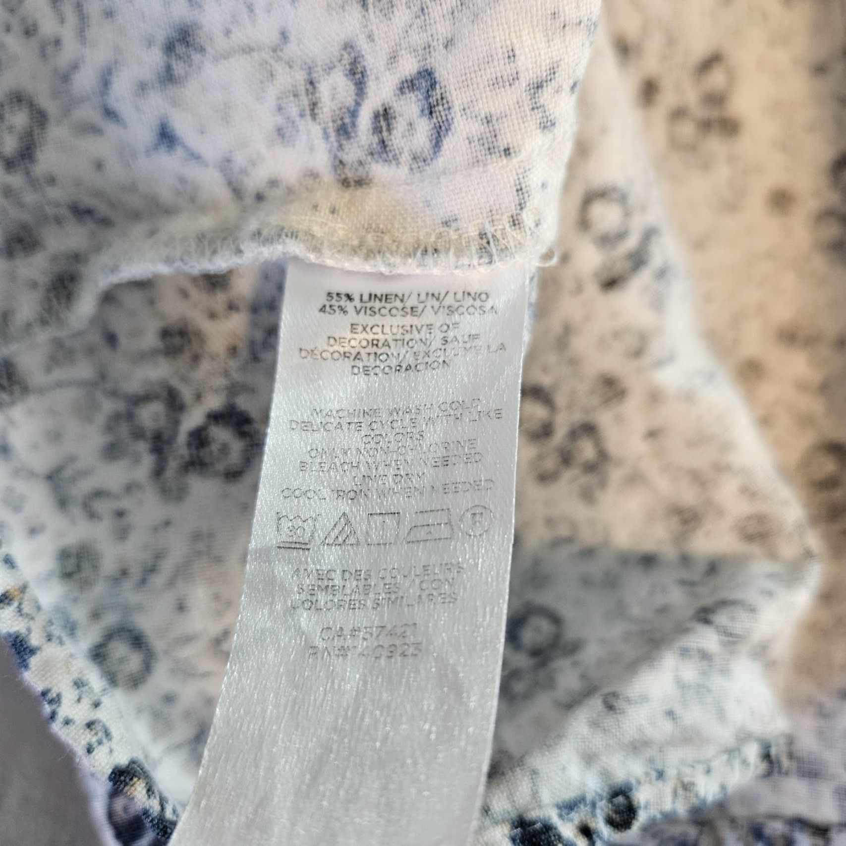 Loft VINTAGE? No. Ann Taylor LOFT Womens Mini Dress Sz Small Blue White Floral Linen Blend Shirt Adult XS? Size S / US 4 / IT 40 - 4 Thumbnail