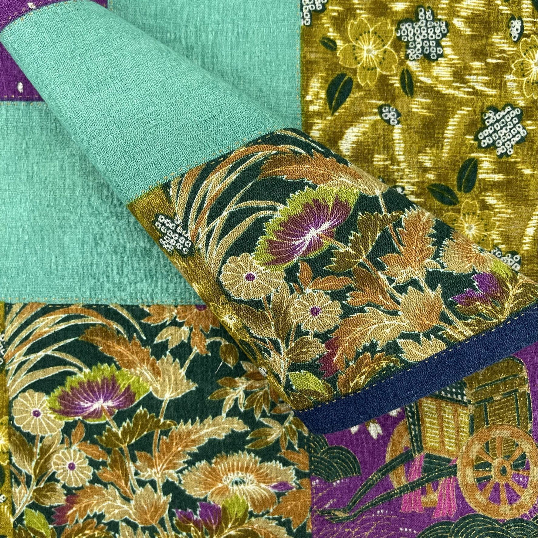 Japanese Brand Vintage Japanese Furoshiki Wrap Handkerchief - 5029 Size ONE SIZE - 8 Thumbnail