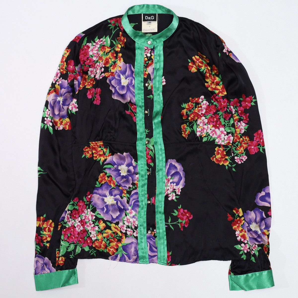 Dolce & Gabbana Dolce Gabbana Silk Printed Shirt Buttons Flowers Floral Size M / US 6-8 / IT 42-44 - 1 Thumbnail