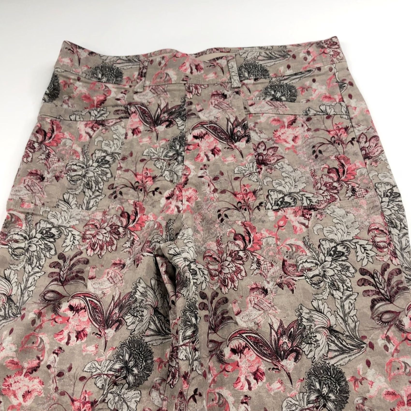 Vintage Chico's Pants Boho Floral High Rise Wide Leg Pull On Elastic Cotton Rayon Spandex Straight Front Pockets Regular 1 33W 26L Womens Modern Vintage: No Size 24" / US 00 / IT 34 - 4 Thumbnail