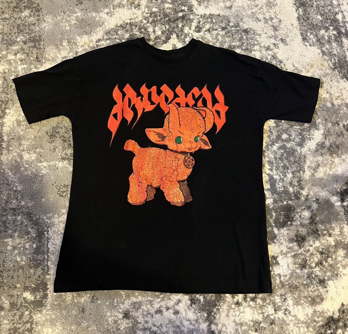 DROP DEAD sacrificial lamb satanic t-shirt black/red