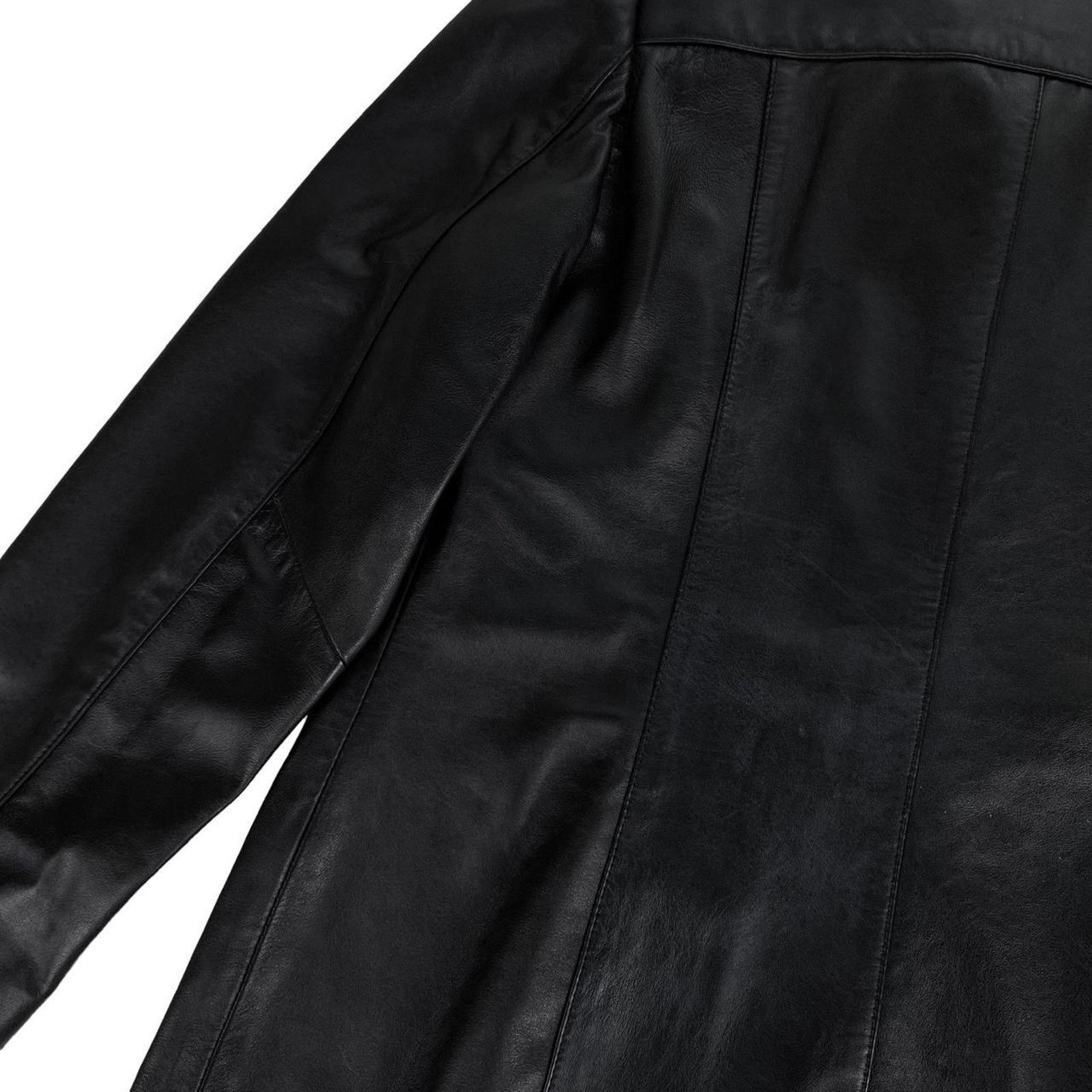 Skin Skin 90s Vintage Black Leather Biker Jacket Coat Size L / US 10 / IT 46 - 4 Thumbnail