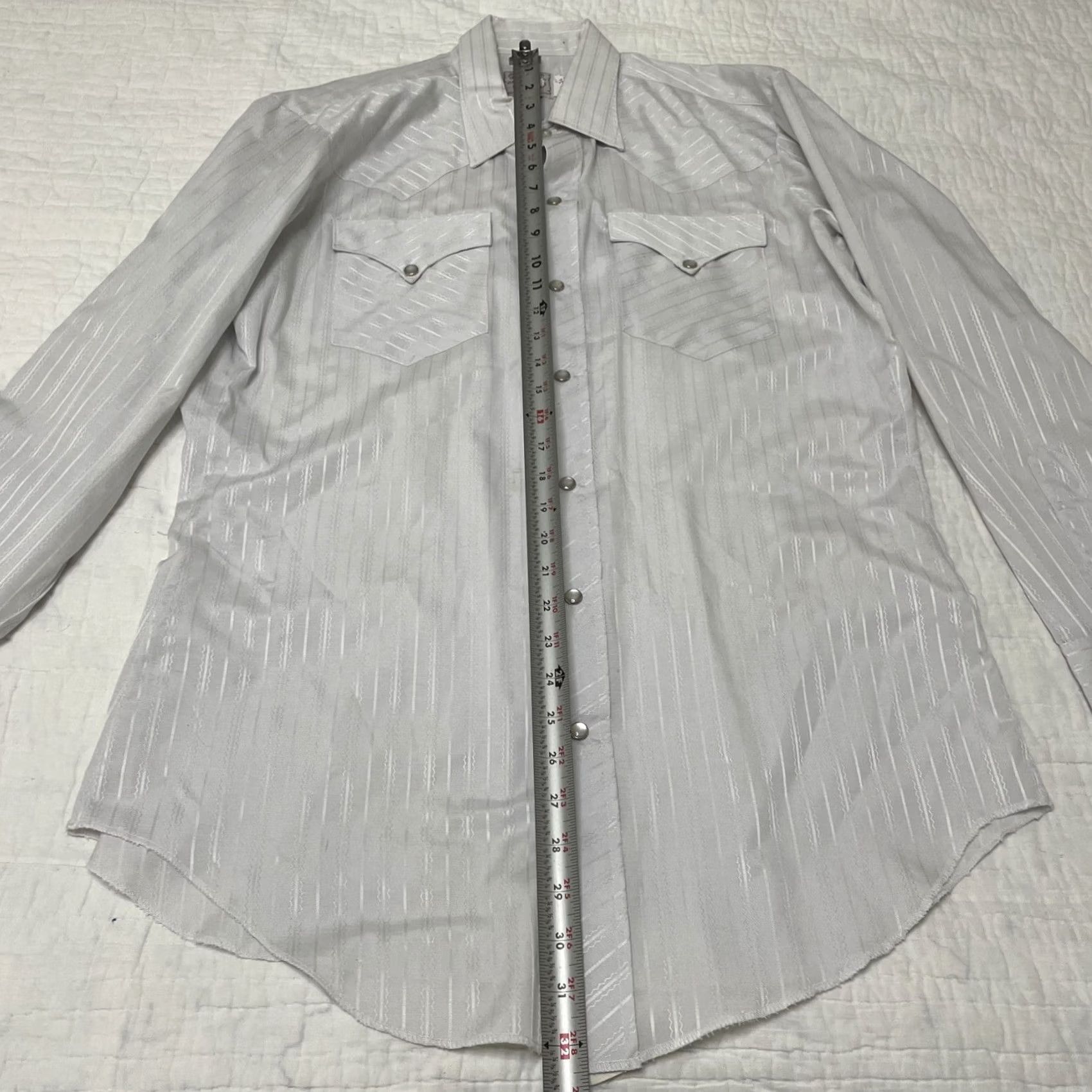 Vintage VINTAGE H Bar C Mr Longtail Western Shirt Long Sleeve 16 34 Mens White Grey Pearl Snap Western Mens Boys? Size US L / EU 52-54 / 3 - 6 Thumbnail