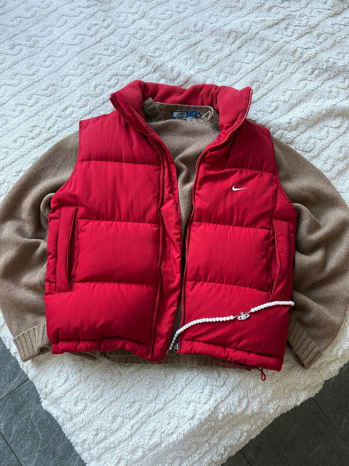 Nike Vintage Vest Nike swoosh drill down hooded rare y2k Size US S / EU 44-46 / 1 - 6 Thumbnail